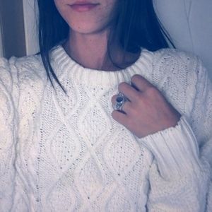 Cream Vintage Lands End Sweater